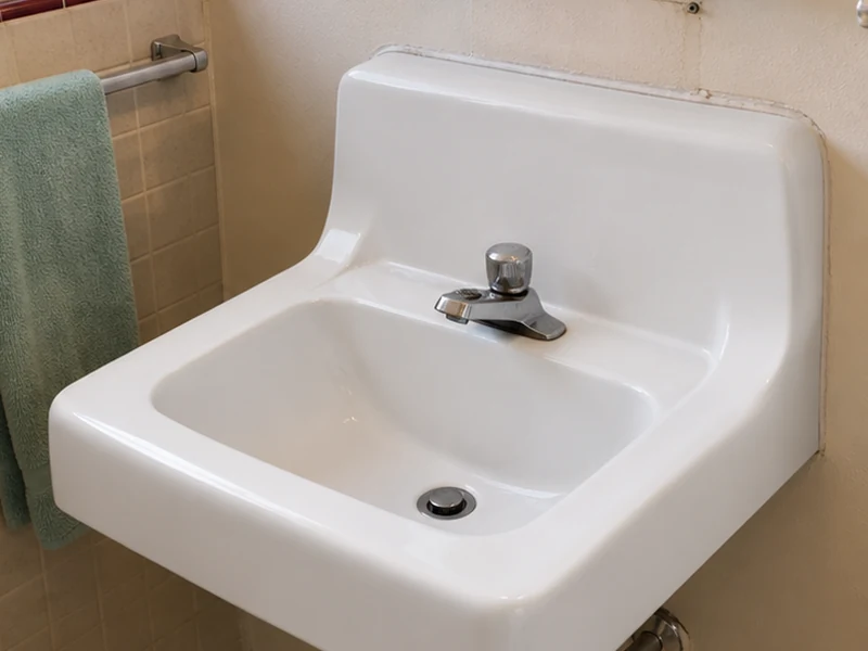 Same Mission San Jose vintage sink reglazed to clean white, Fremont